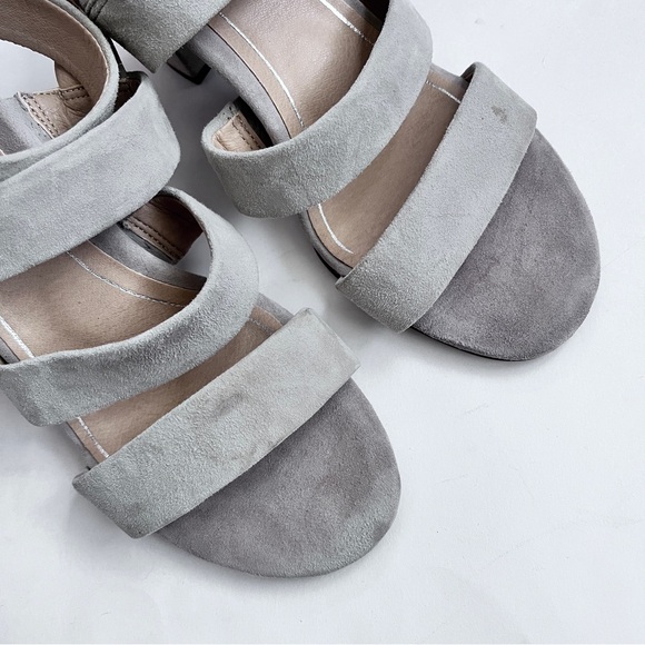 VIONIC Blaire Gray Suede Strappy Chunky Heel Sandals Size 9 - Picture 4 of 12